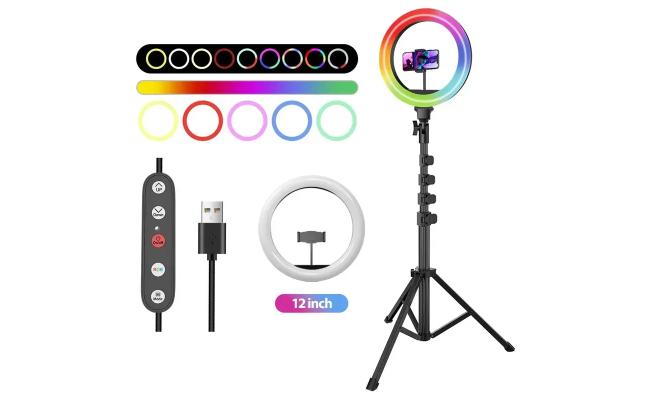 Proove Halo12 RGB Ring LED Lamp (12inch) with Tripod - white
